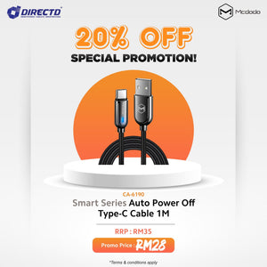 MCDODO Smart Series Auto Power Off Type-C Cable