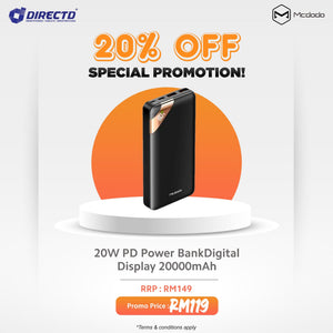 MCDODO 20W PD Power Bank Digital Display 20000mAh