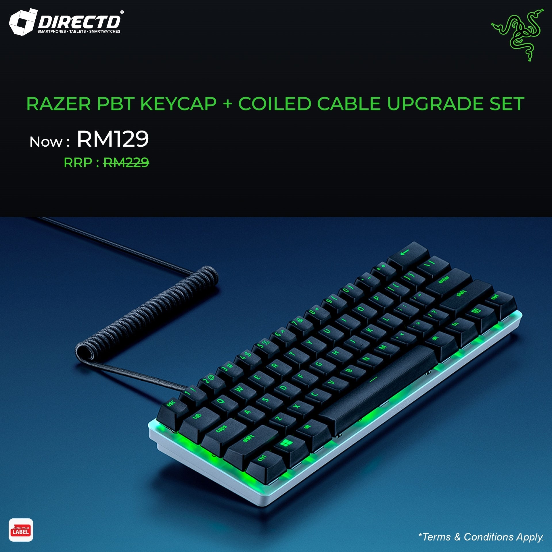 Razer PBT Keycap Coiled Cable Set