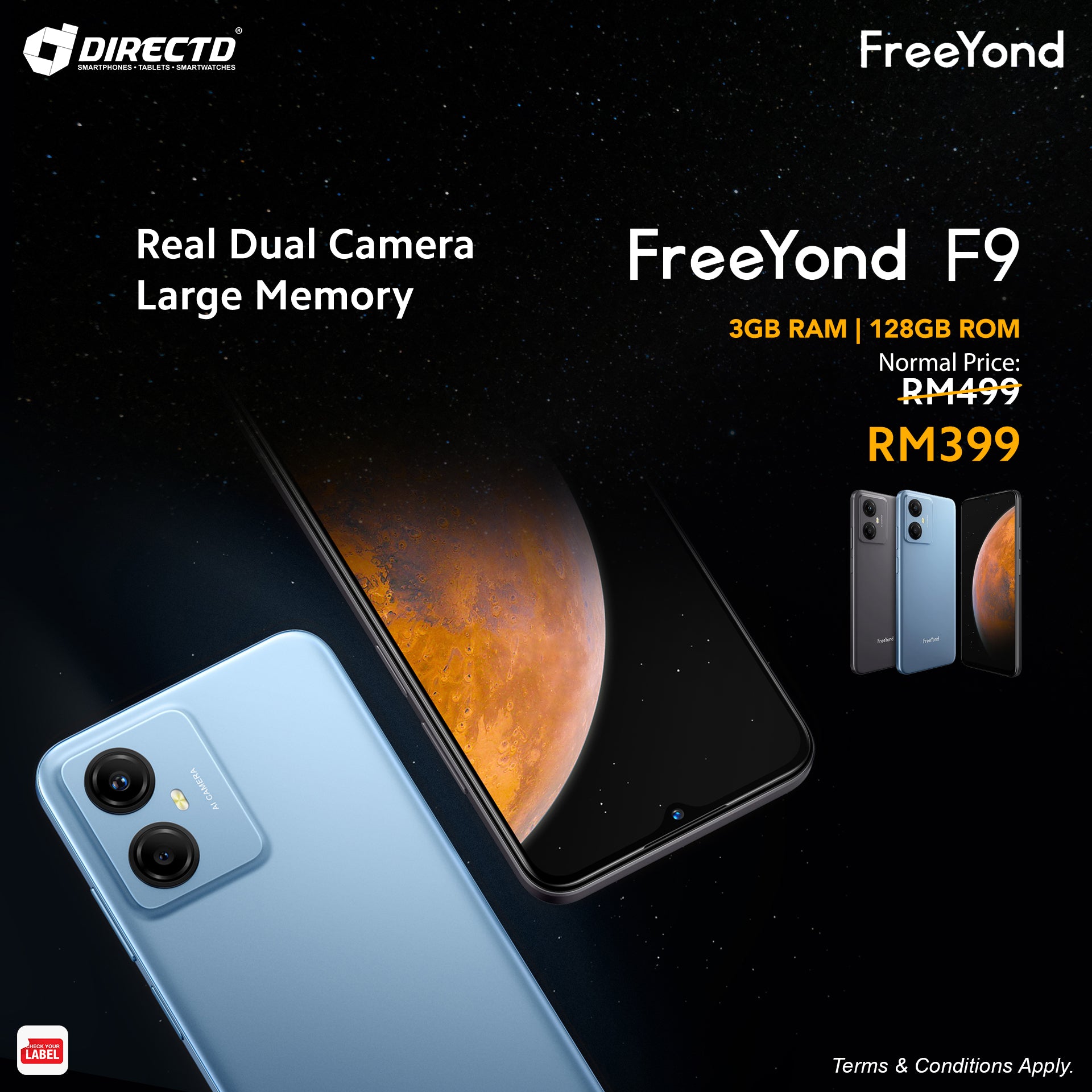FreeYond F9 [6.52" Big Screen | 5000mAh Battery | 2MP Macro photography]