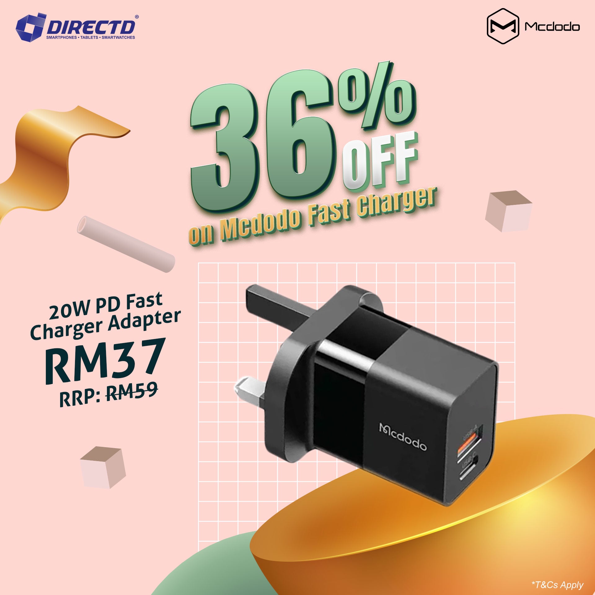 MCDODO Hydrogen Series 20W PD Fast Charger