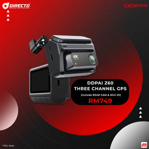 DDPAI Z60 THREE CHANNEL GPS  (Include REAR CAM & Mini 2X