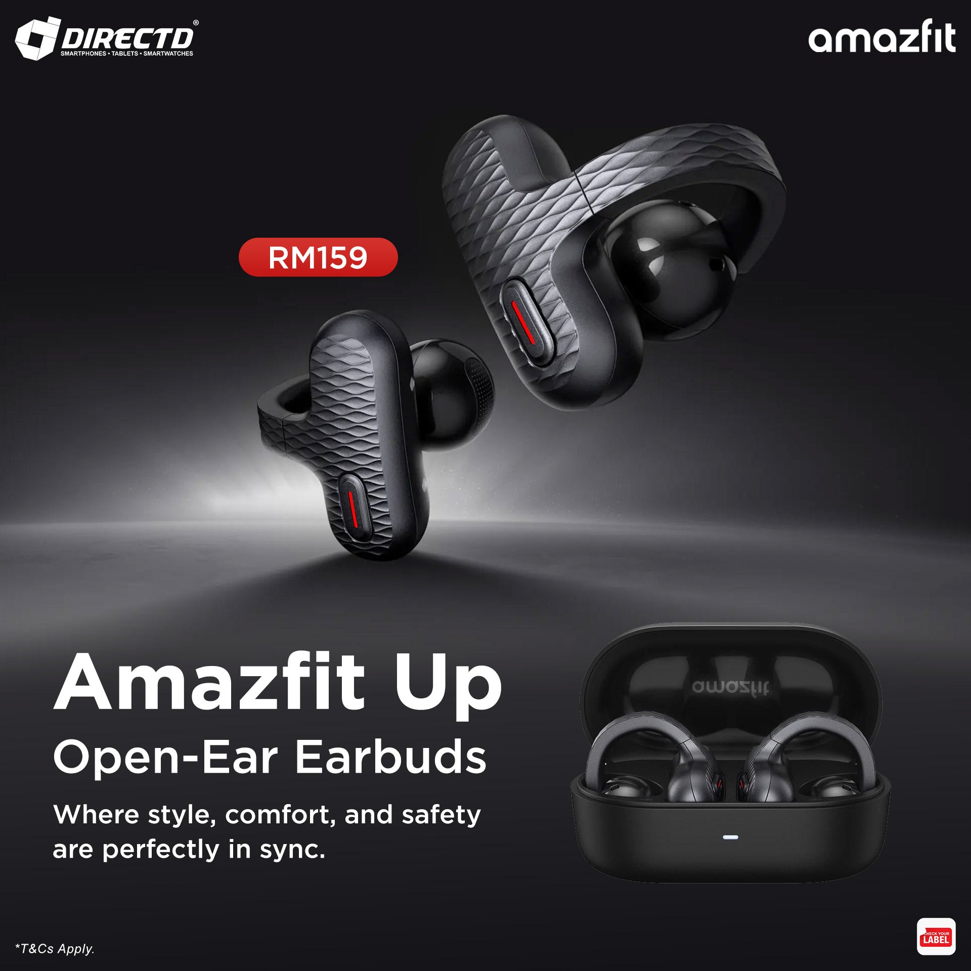 Amazfit Up Open-Ear Earbuds Bluetooth IPX4 Smart OpenEar Sports Ear Buds
