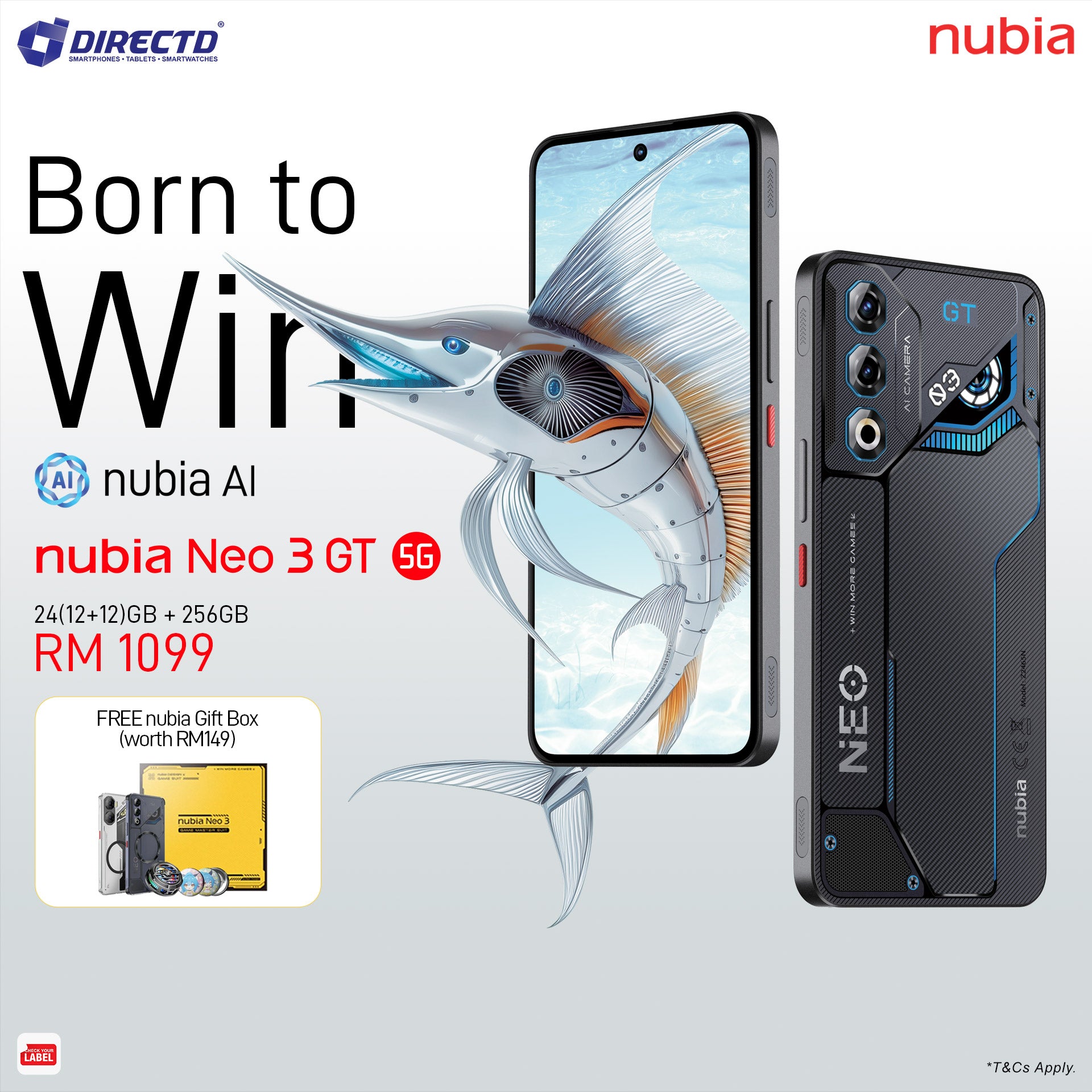 nubia Neo 3 GT 5G [12GB+12GB RAM | 256GB ROM] Ready Stock